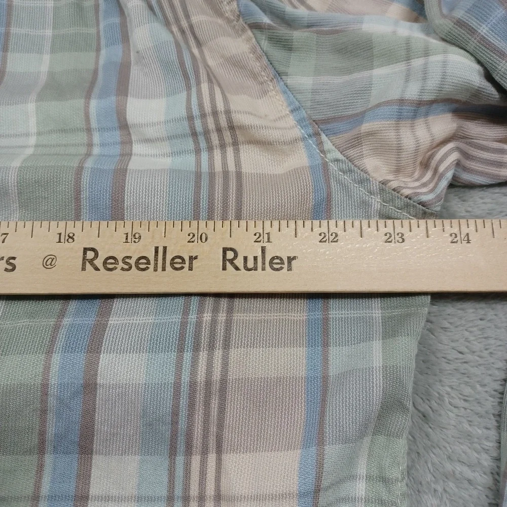 Tommy Bahama Shirt Mens XL Blue Plaid Relax Island Modern Fit Cotton‎ Blend
